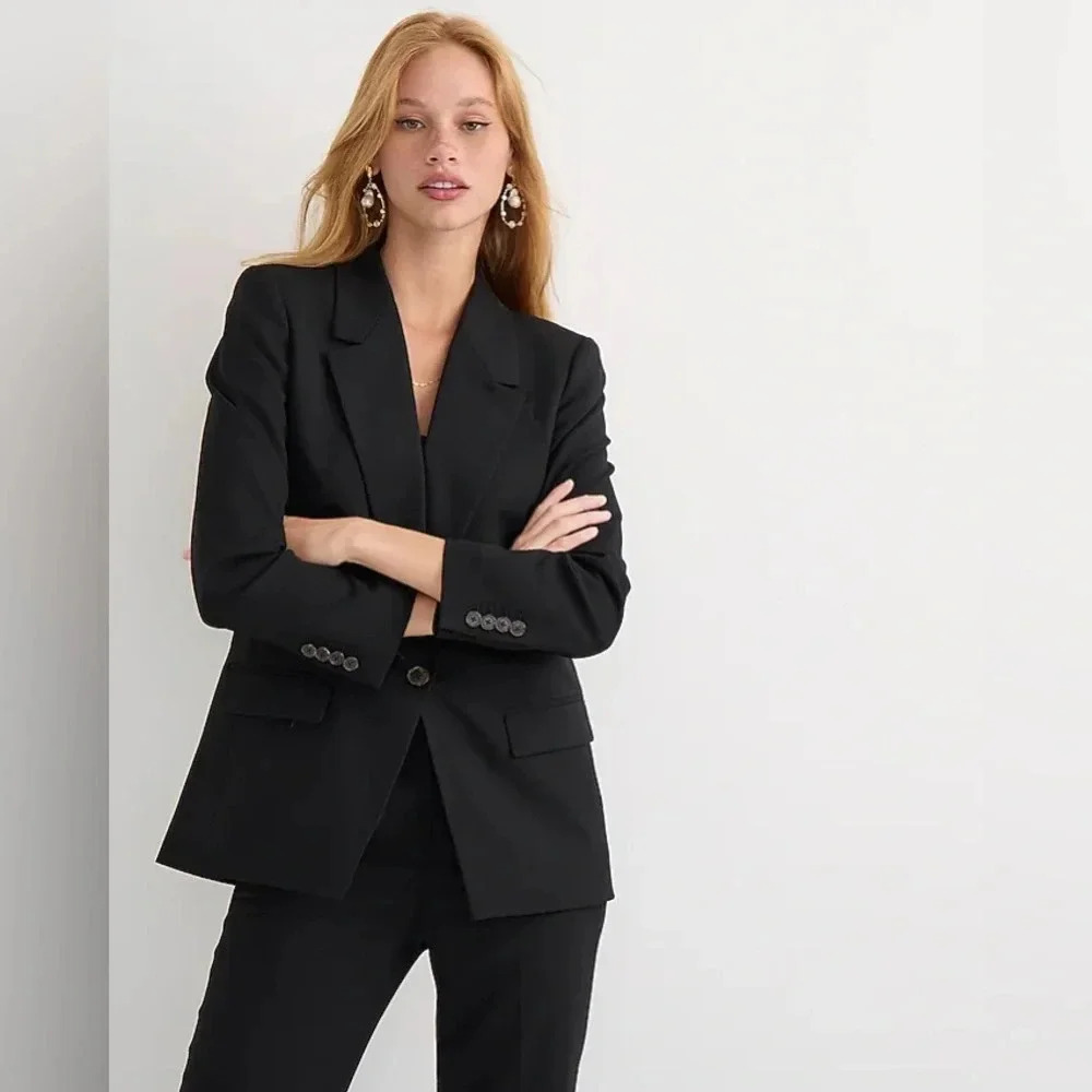 J. Crew Collection 100% Wool Classic Black Blazer Women’s Size 00 XXS